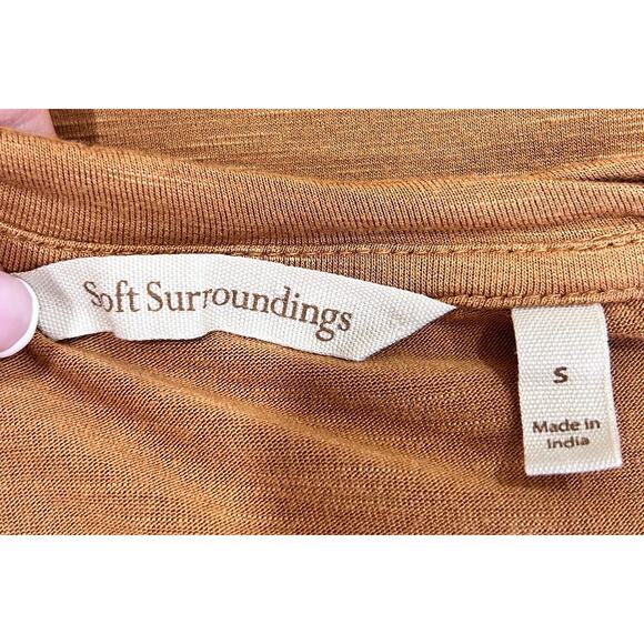 Soft Surroundings Soft and Silky Caramel Butterscotch Basic Tunic Top Small - Picture 6 of 7